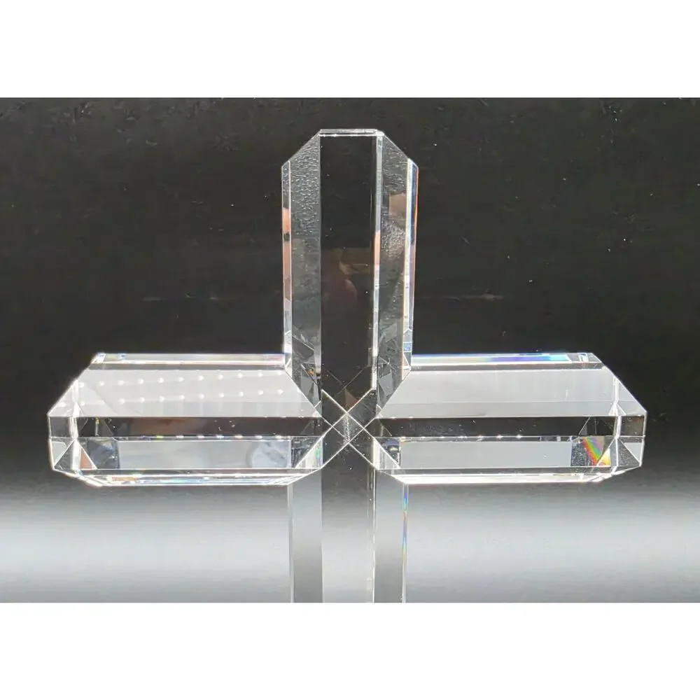 Vintage Cut Lead Crystal Cross 8.5
